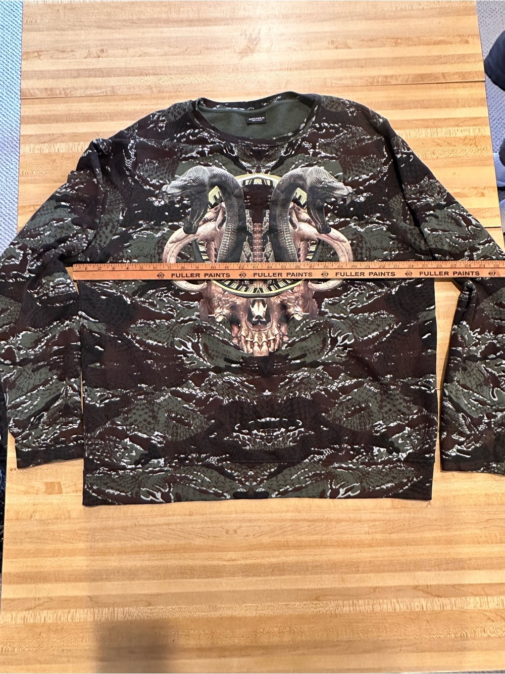 Marcelo Burlon County of Milan Green and Black Snake Skull Crew Sweatshirt